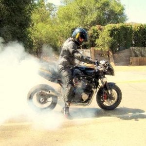 My buddy Patrick shot this in front of The Rock Store. A little anti-climactic, as my audience was just a few rogue Harley guys who probably thought I